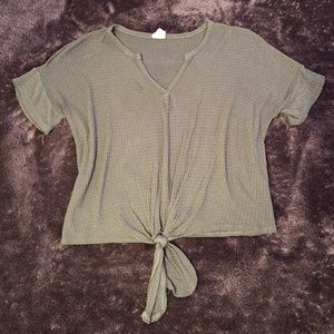 Olive tie top